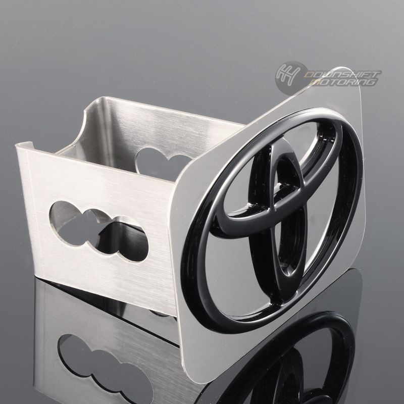 Black TOYOTA Logo Stainless Hitch Cover Plug Cap For 2" Trailer Tow