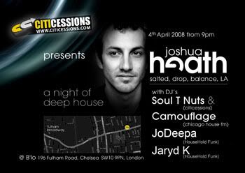 citicessions featuring dj soultnuts, Joshua Heath, Dj Camouflage, JoDeepa Jaryd K house hold funk, drop music