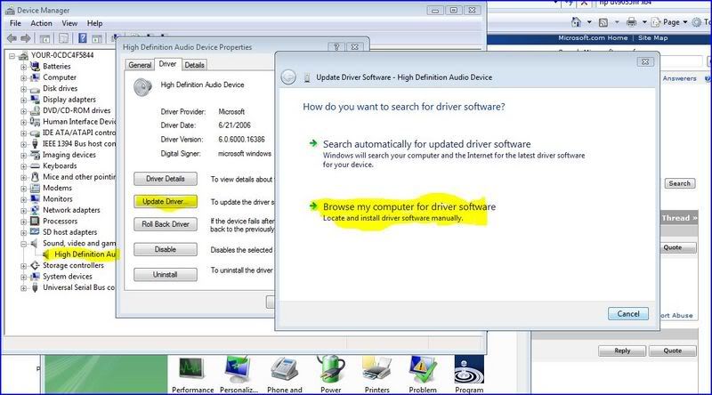 Worked for me running Win Vista Ultimate x86 on HP Pavilion dv9035nr Laptop. Took me a while to figure out but it works trust me.