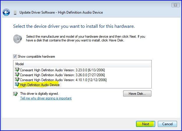 Conexant High Definition Audio Driver Windows 7 32Bit
