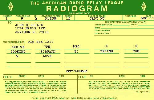 ARRL Radiogram