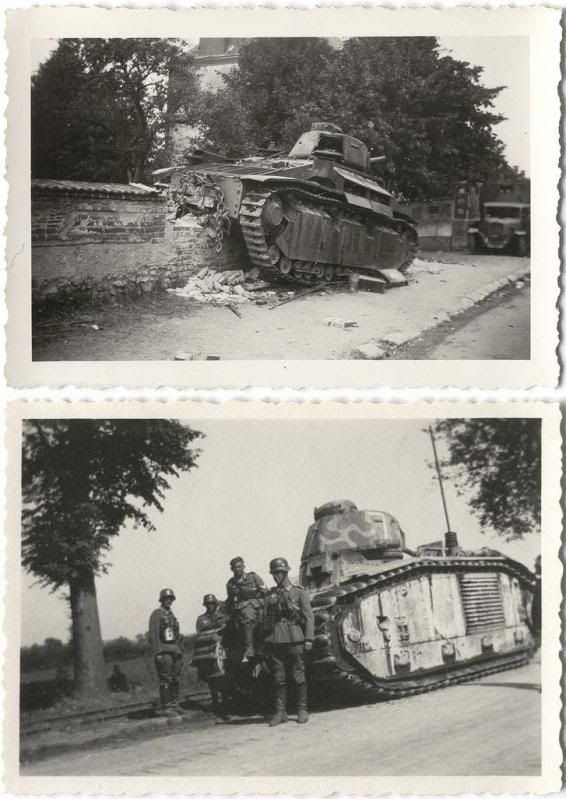 Panzer20Char20B20in20Romoraubin20abgeschossen20m1Pak20Treffer20und20Panzer20Char20B20mit20Tarnfarben20bemalter20Turm.jpg