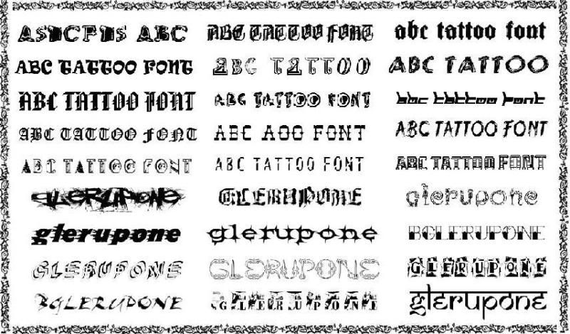 tattoo skrifttyper 