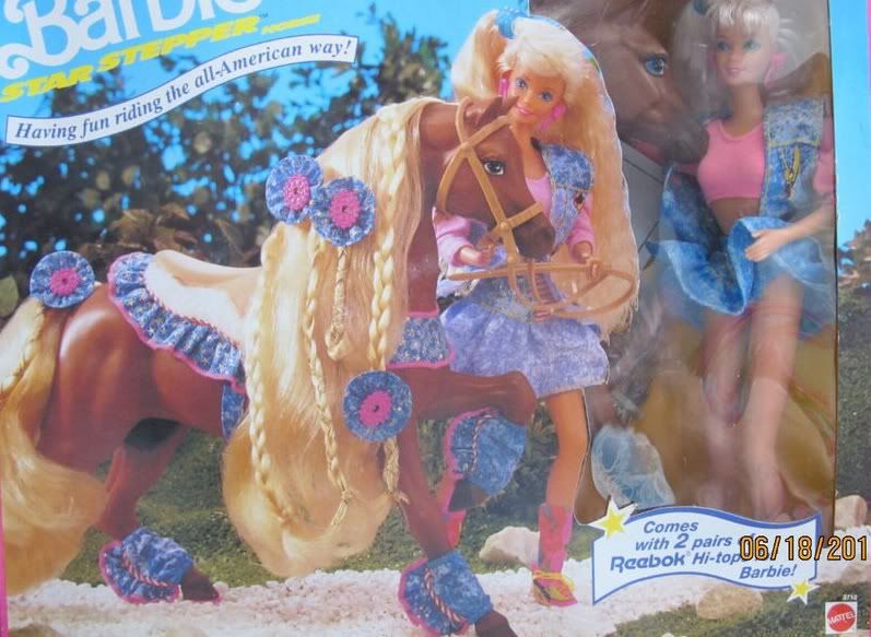 1991 Star Stepper with All American Barbie, All American Barbie is Reebok Barbie.