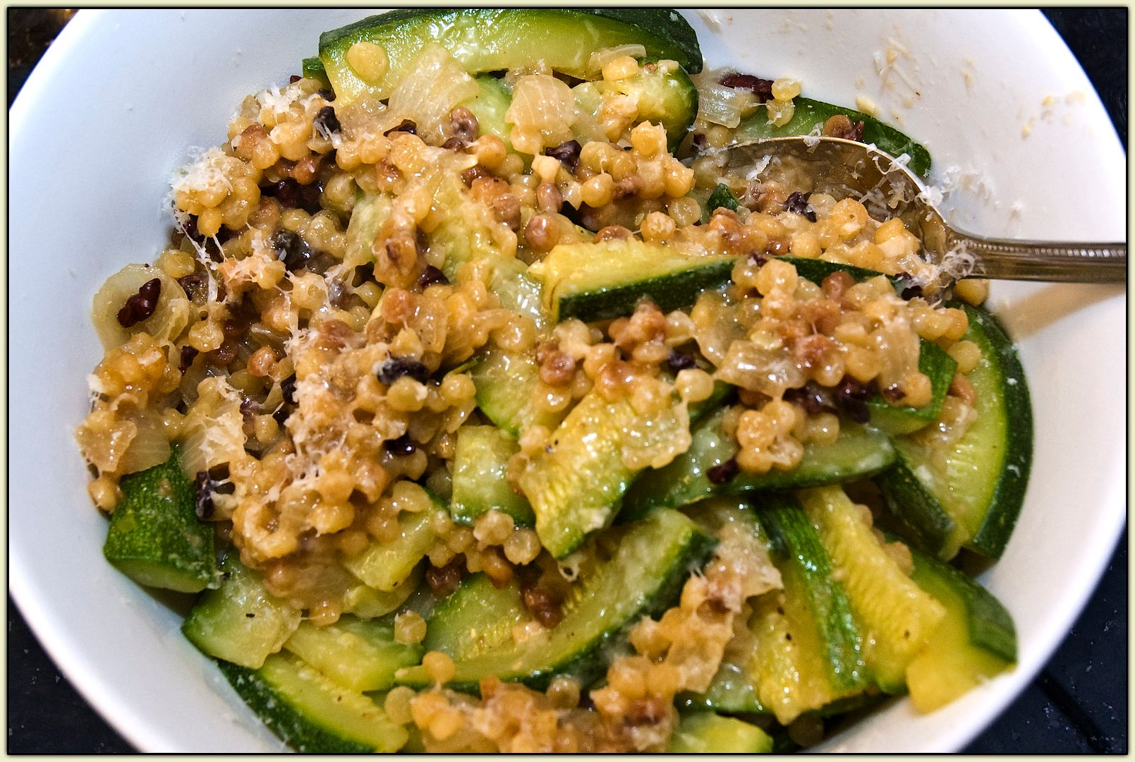 Fregola with Zucchini and Cacao