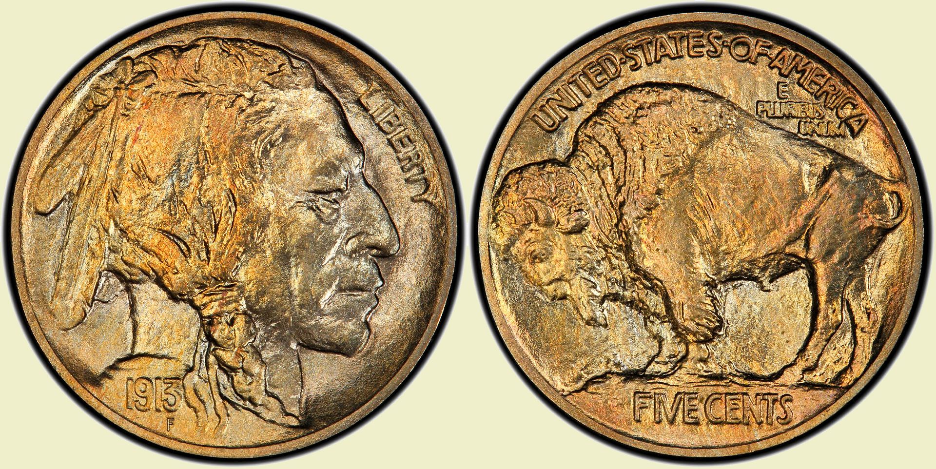 1913 Type 1 Indian Head nickel