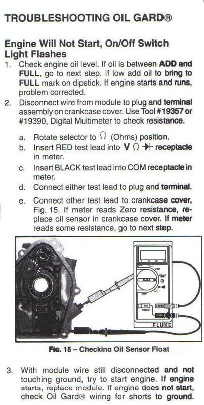 generator low oil sensor