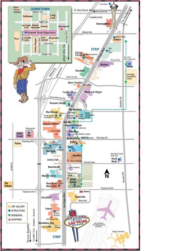 las vegas strip. las vegas strip map 2011. las