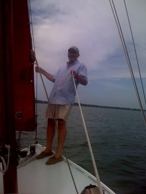 Russ steering from the bow