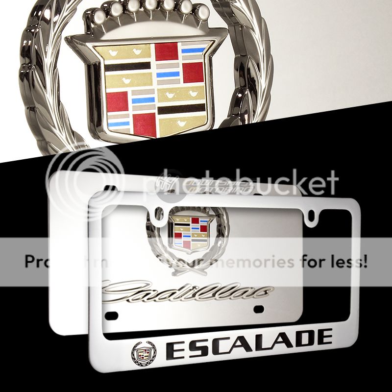 Cadillac ESCALADE Logo Stainless Steel License Plate Frame 2PCS Front