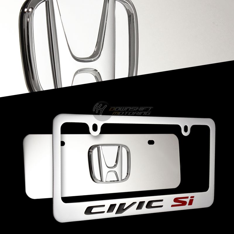 Honda VTEC NAME Emblem Logo Front License Plate Frame Mirror Steel jdm