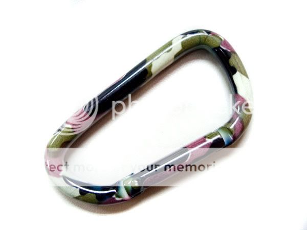 Straight Gate D Shaped Camo Carabiner 6mm Key Ring  