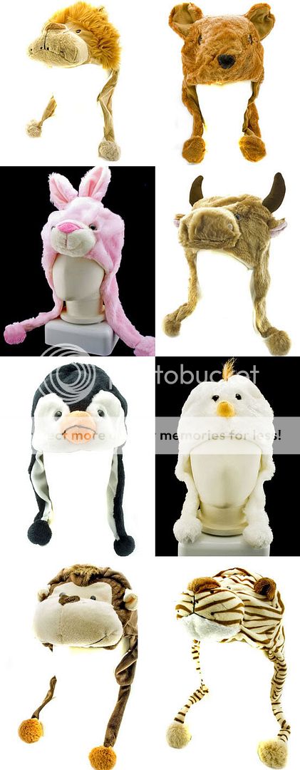 Plush Animal Costume Hat Lion Kangaroo Penguin Monkey  