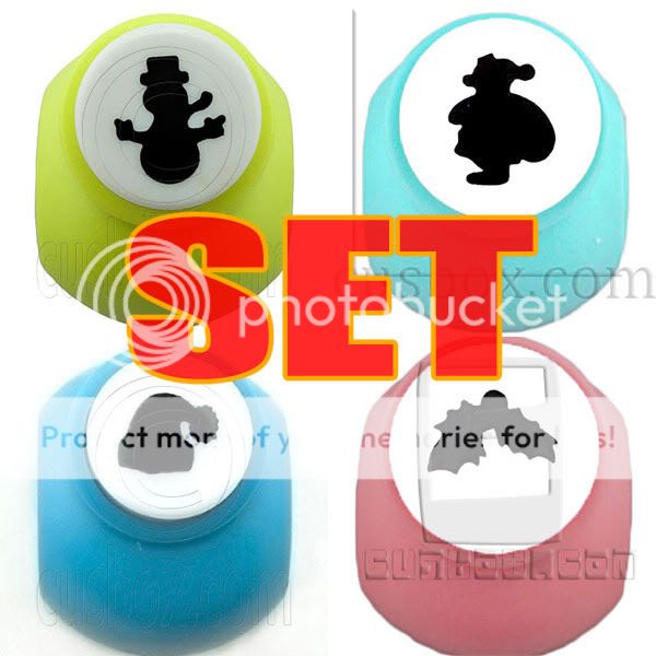 4X Paper Scrapbooking Craft Punch Christmas Hat Santa Claus Snowman