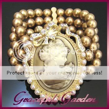 BL1996 Vintage Victorian Lady Cameo Stretch Bracelet  