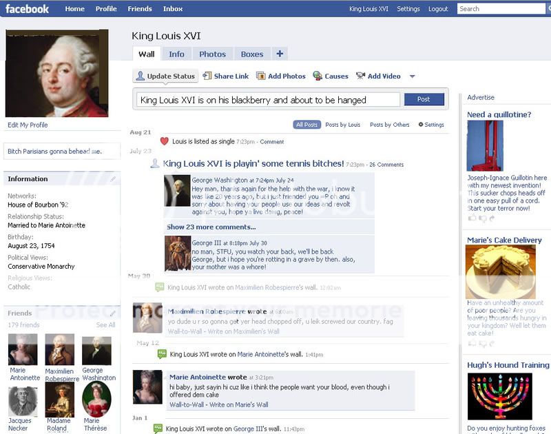 Facebook Profile of King Louis XVI [ 